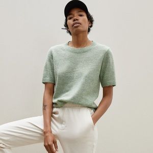 Everlane Alpaca Sweater Tee - Green (Heathered Laurel)
